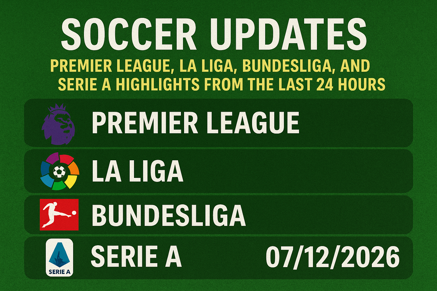 Soccer Updates: Premier League, La Liga, Bundesliga, and Serie A Highlights from the Last 24 Hours 07/12/2026 1 dalle 6a53f3be55eb09.83307331