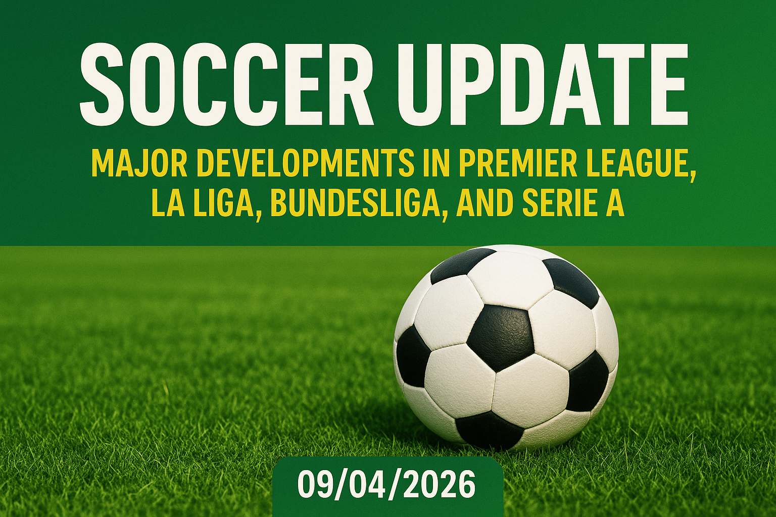 "Soccer Update: Major Developments in Premier League, La Liga, Bundesliga, and Serie A" 09/04/2026 1 dalle 6a9b46cc7baee7.53109494