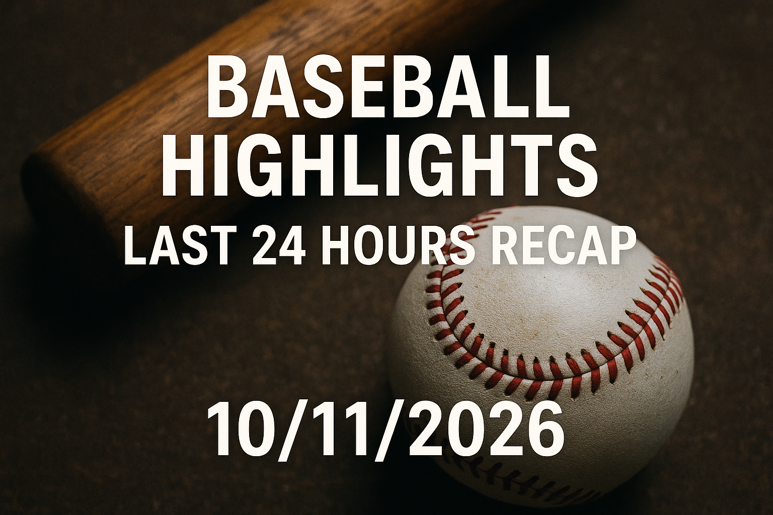 Baseball Highlights: Last 24 Hours Recap 10/11/2026 1 dalle 6acb9d183f3c64.95261748