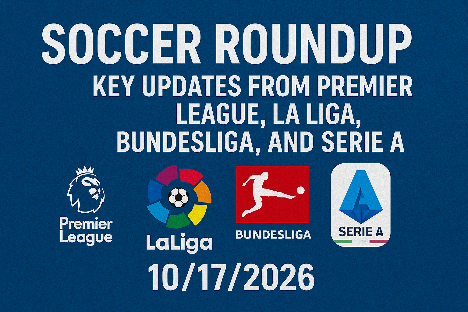 "Soccer Roundup: Key Updates from Premier League, La Liga, Bundesliga, and Serie A" 10/17/2026 1 dalle 6ad40906bdd854.70145885